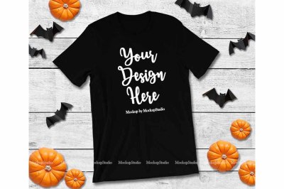 Halloween Fall Style Bella Canvas 3001 Black Blank Tee Display