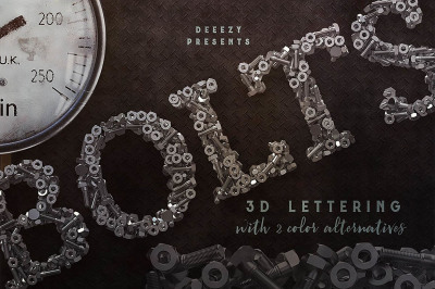Metalic Bolts – 3D Lettering