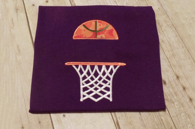 Basketball and Hoop Split | Applique Embroidery