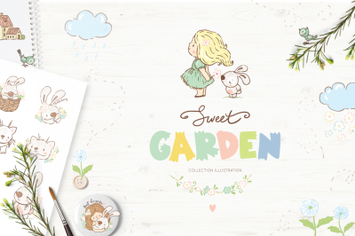 Sweet garden illustration