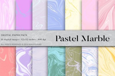 Marble Digital Paper, Pastel Background