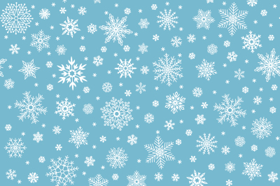 Snowflakes seamless pattern. Winter snow flake stars, falling flakes s