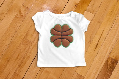 March Madness Clover Basketball | Applique Embroidery