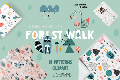FOREST WALK creative graphic set