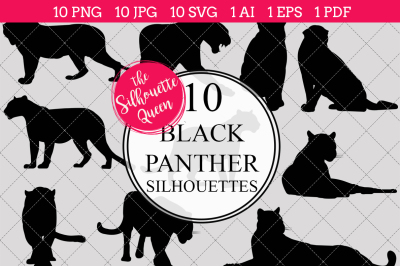 Black Panther Silhouette Vectors