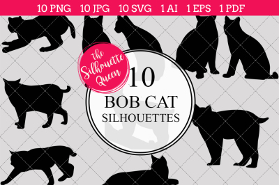 Bob Cat Silhouettes Vector