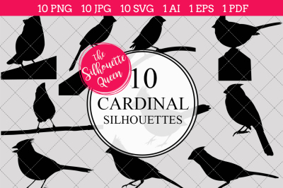 Cardinal Silhouette Vectors