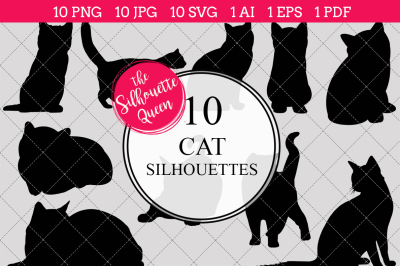 Cat Silhouettes Vector