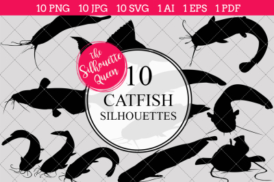 Catfish Silhouettes Vector