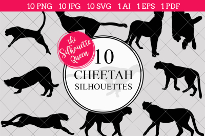 Cheetah Silhouettes Vector