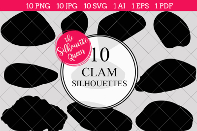 Clam Silhouette Vectors