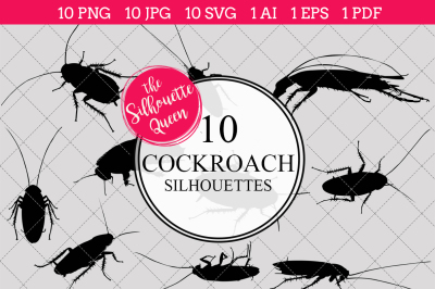 Cockroach Silhouettes Vector