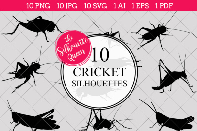 Cricket Silhouette Vectors