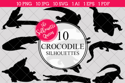 Crocodile Silhouette Vectors