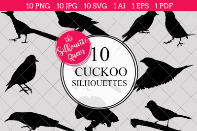 Cuckoo Silhouette Vectors