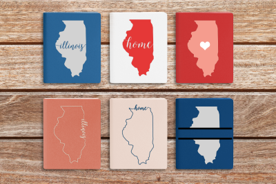 State of Illinois Set | SVG | PNG | DXF