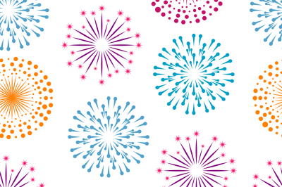 Fireworks seamless pattern background