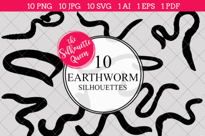 Earthworm Silhouette Vectors
