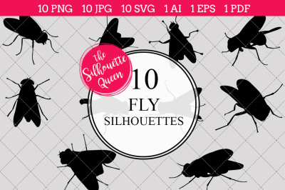 Fly Silhouettes Vectors