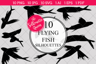 Flying Fish Silhouettes