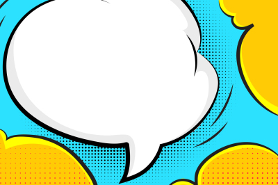 Blank bubble talk in pop art style vector background