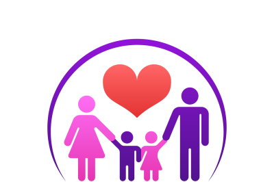 Happy family love vector logo