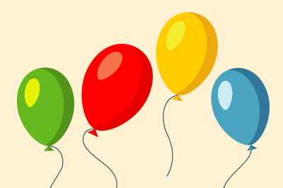 Set of four colorful baloons vector illustration