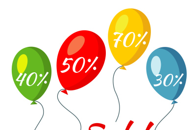 Sale colorful baloons vector illustration