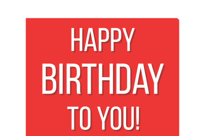 Happy birthday red banner vector illustration