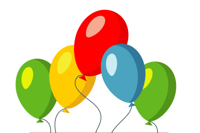 Happy birthday red banner and baloons vector illustration