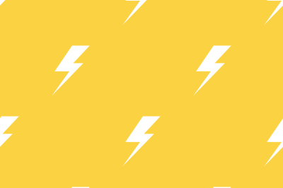 White lightnings yellow vector seamless pattern