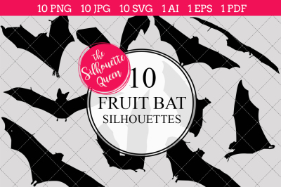 Fruit Bat Silhouette Vector