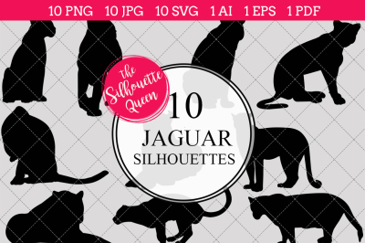 Jaguar Silhouettes Vectors