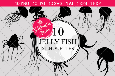 Jelly Fish Silhouette Vector