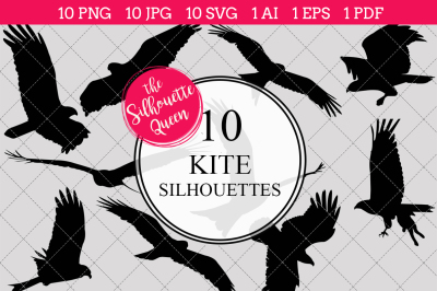 Kite Silhouette Vectors