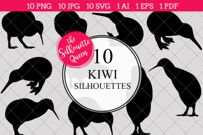 Kiwi Silhouette Vectors