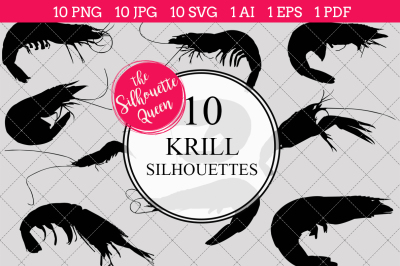 Krill Silhouette Vectors