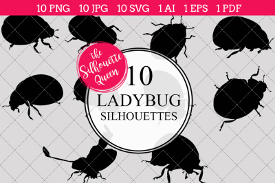 Ladybug Silhouette Vectors