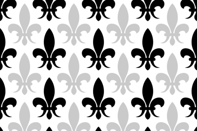 Vector fleur de lis seamless pattern in black and white