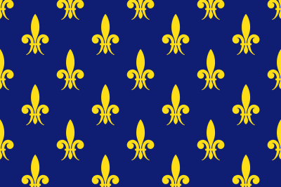 Golden fleur de lis royal lily vector seamless pattern