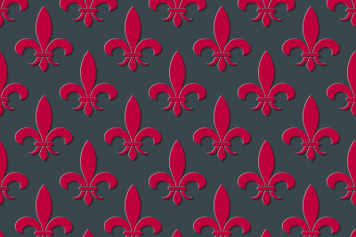 Red fleur de lis seamless background