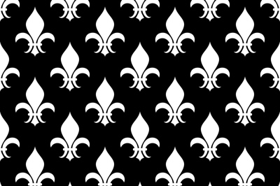 Vector fleur de lis seamless pattern in black and white