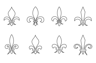 Lily outline illustration vector set