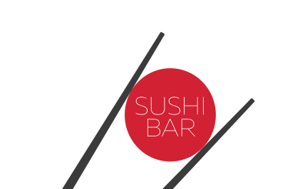 Sushi bar food logo template