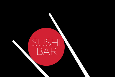 Sushi bar food logo template