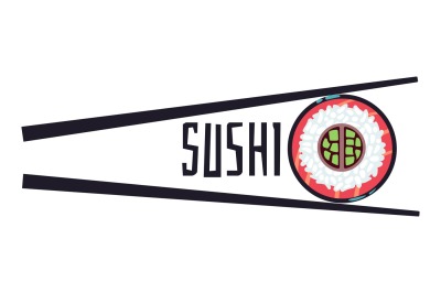 Sushi bar food logo vector template