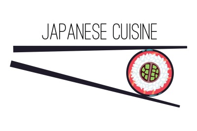 Japanese cuisine menu food logo template