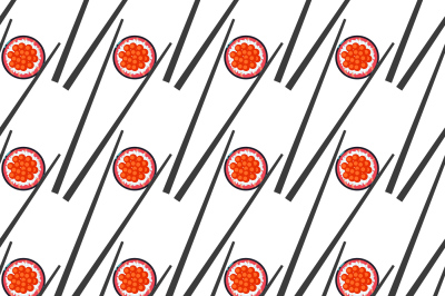 Sushi and chopsticks vector seamless pattern