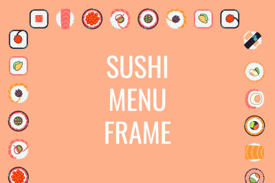 Japanese food sushi menu frame
