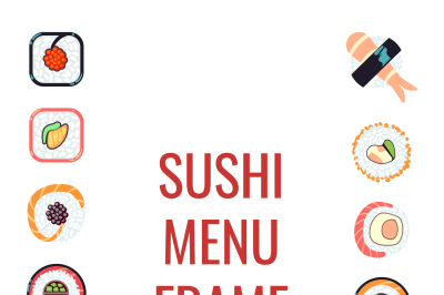 Japanese food sushi menu frame